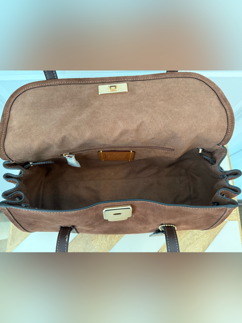 Coach Bridget Brown Suede Shoulder Bag - Picture 8 of 8